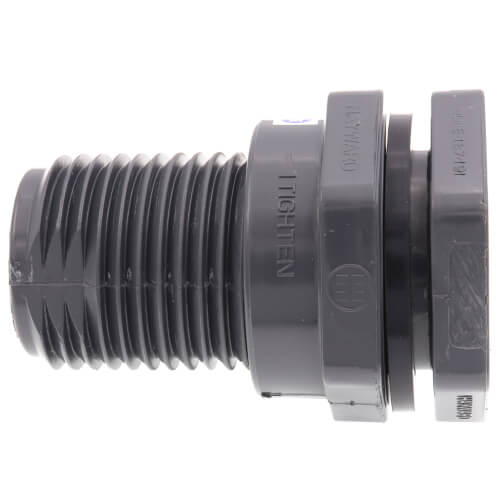 Main product image of 1" PVC Bulkhead Fitting w/ EPDM Gasket (Thread x Thread)
