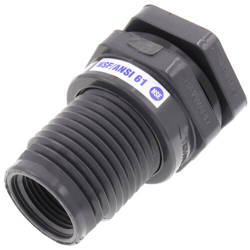 BFA1010TES Hayward BFA1010TES 1" PVC Bulkhead Fitting w/ EPDM Gasket (Thread x Thread)