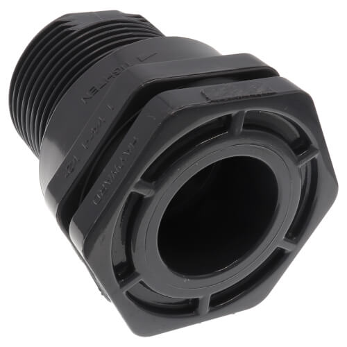 Main product image of 1-1/4" PVC Bulkhead Fitting w/ EPDM Gasket (Socket x Thread)