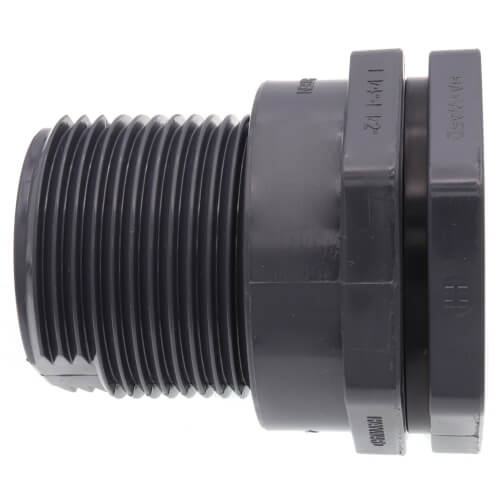 Main product image of 1-1/4" PVC Bulkhead Fitting w/ EPDM Gasket (Thread x Thread)