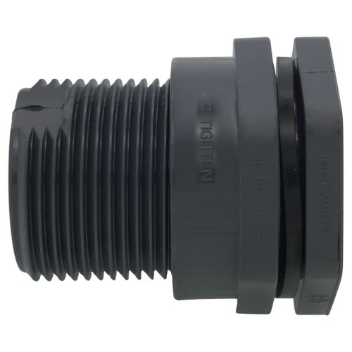 Main product image of 1-1/2" PVC Bulkhead Fitting w/ FPM Gasket (Socket x Thread)