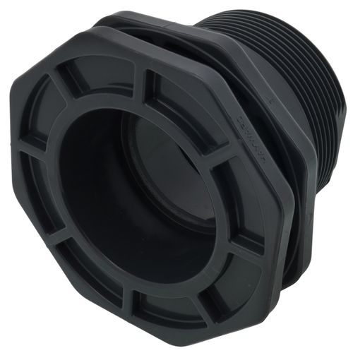 Main product image of 3" PVC Bulkhead Fitting w/ EPDM Gasket (Socket x Thread)