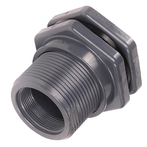 Main product image of 3" PVC Bulkhead Fitting w/ EPDM Gasket (Thread x Thread)