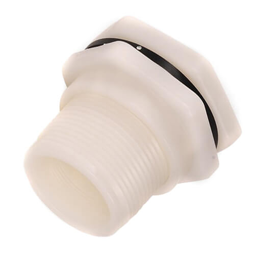 1/2" PP Bulkhead Fitting w/ EPDM Gasket (Thread x Thread)