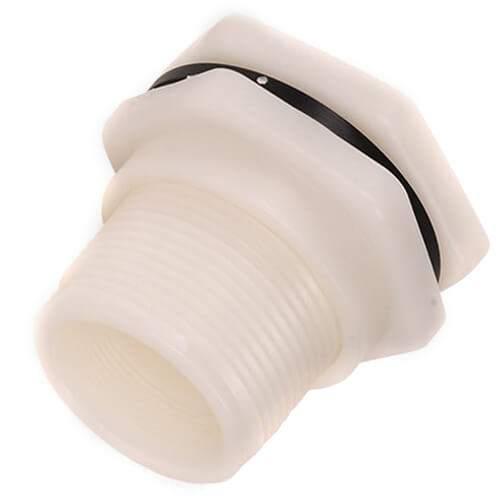 1-1/2" PP Bulkhead Fitting w/ EPDM Gasket (Thread x Thread)