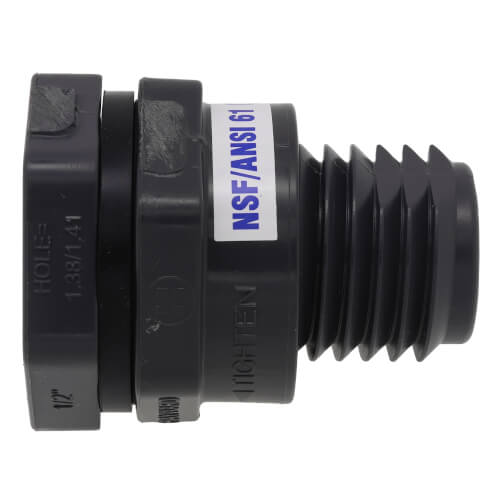 Main product image of 3/4" PVC Bulkhead Fitting w/ EPDM Gasket (Thread x Thread)