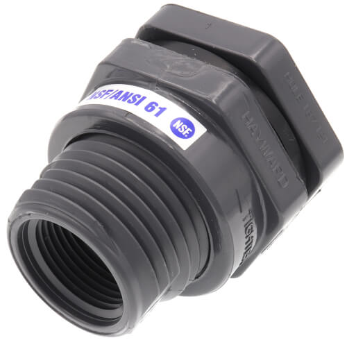 Main product image of 1" PVC Bulkhead Fitting w/ EPDM Gasket (Thread x Thread)