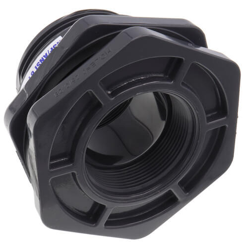 2" PVC Bulkhead Fitting w/ EPDM Gasket (Thread x Thread)