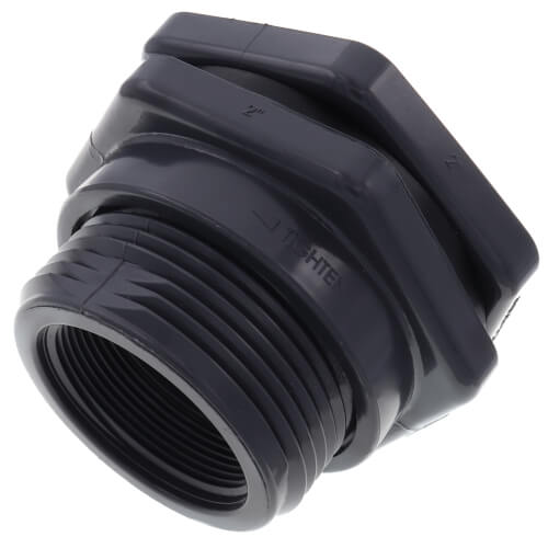 2" PVC Bulkhead Fitting w/ EPDM Gasket (Thread x Thread)