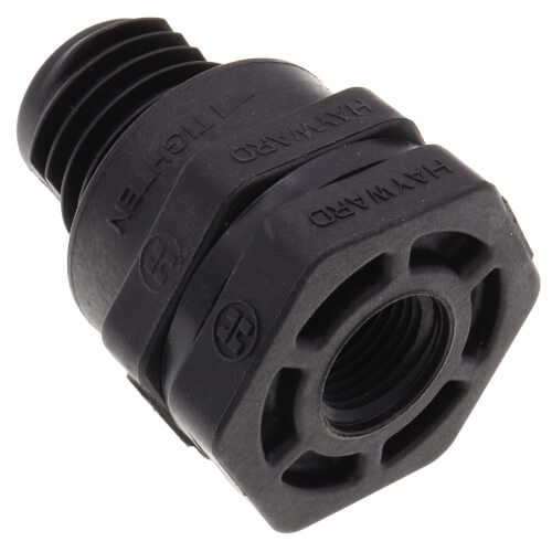 1/2" GFPP Bulkhead Fitting w/ EPDM Gasket (Thread x Thread)