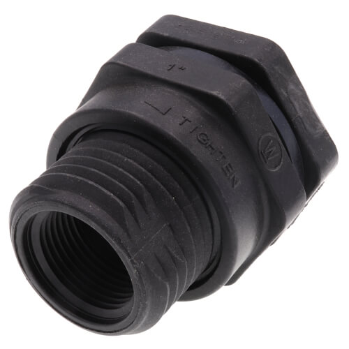 1" GFPP Bulkhead Fitting w/ EPDM Gasket (Thread x Thread)