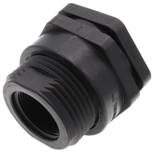 1-1/4" GFPP Bulkhead Fitting w/ EPDM Gasket (Thread x Thread)