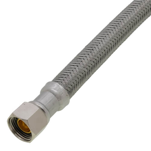 12" Braided Stainless Steel Hose Faucet Connector (3/8" Compression x 1/2" FIP)
