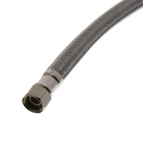 12" Braided Stainless Steel Hose Faucet Supply Connector (3/8" x 3/8" Compression)