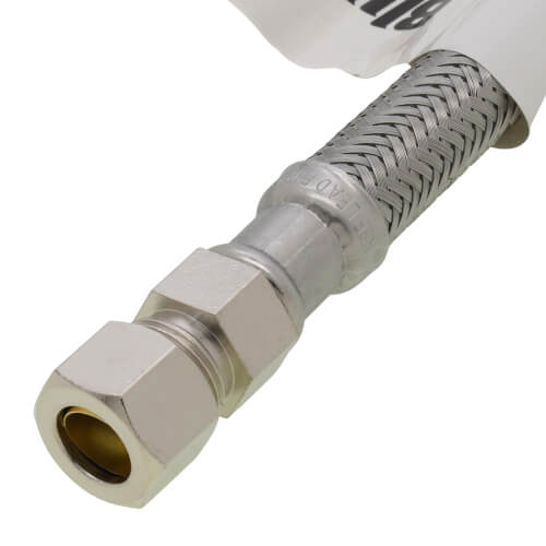 Main product image of 12" Braided Stainless Steel Hose Faucet Connector (3/8" Compression x 3/8" O.D. Compression)
