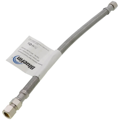 Main product image of 12" Braided Stainless Steel Hose Faucet Connector (3/8" Compression x 3/8" O.D. Compression)