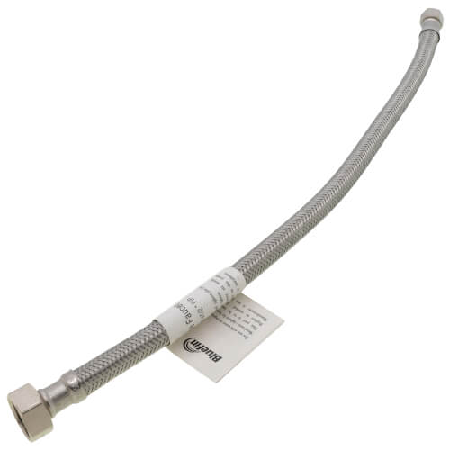Main product image of 16" Braided Stainless Steel Hose Faucet Connector (3/8" Compression x 1/2" FIP)
