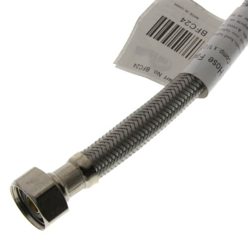 Main product image of 24" Braided Stainless Steel Hose Faucet Connector (3/8" Compression x 1/2" FIP)