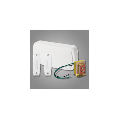 BK120NBWH Broan BK120NBWH BK120NBWH NuTone Chime Kit (2 Unlighted PushButtons, 1 Transformer)