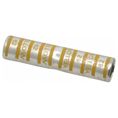 Main product image of Copper Two-Way Splice Connector, Long Barrel, 35kV Max, Wire Size 250 kcmil (Yellow), 54813