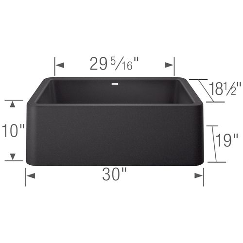 Main product image of Ikon SILGRANIT 30" Single Bowl Apron-Front Farmhouse Sink - Anthracite, 401732