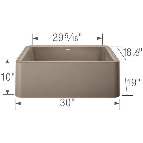 Main product image of Ikon SILGRANIT 30" Single Bowl Apron-Front Farmhouse Sink - Truffle, 401777