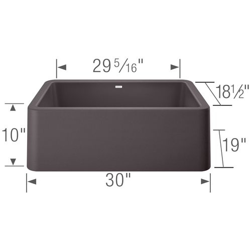 Main product image of Ikon SILGRANIT 30" Single Bowl Apron-Front Farmhouse Sink - Cinder, 401779