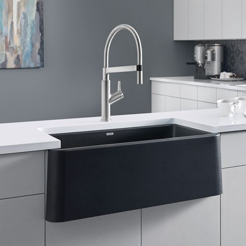 Main product image of Ikon SILGRANIT 33" Single Bowl Apron-Front Farmhouse Sink - Anthracite, 401895