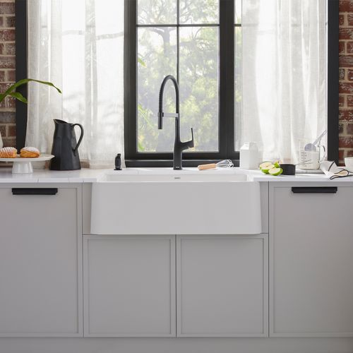 Main product image of Ikon SILGRANIT 33" Single Bowl Apron-Front Farmhouse Sink (White)