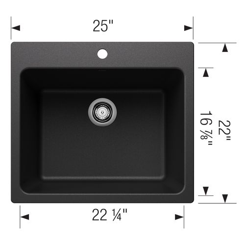 Main product image of Liven SILGRANIT 25" Single Bowl Dual Mount Laundry Sink - Anthracite, 401920