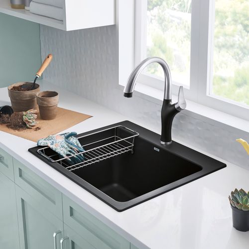 Main product image of Liven SILGRANIT 25" Single Bowl Dual Mount Laundry Sink - Anthracite, 401920
