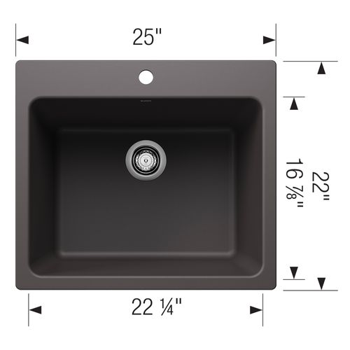 Main product image of Liven SILGRANIT 25" Single Bowl Dual Mount Laundry Sink - Cinder, 401923