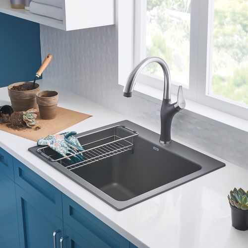 Main product image of Liven SILGRANIT 25" Single Bowl Dual Mount Laundry Sink - Cinder, 401923