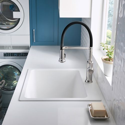 Main product image of Liven SILGRANIT 25" Single Bowl Dual Mount Laundry Sink (White)
