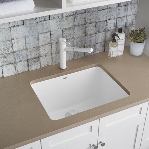 Main product image of Liven SILGRANIT 25" Single Bowl Dual Mount Laundry Sink (White)