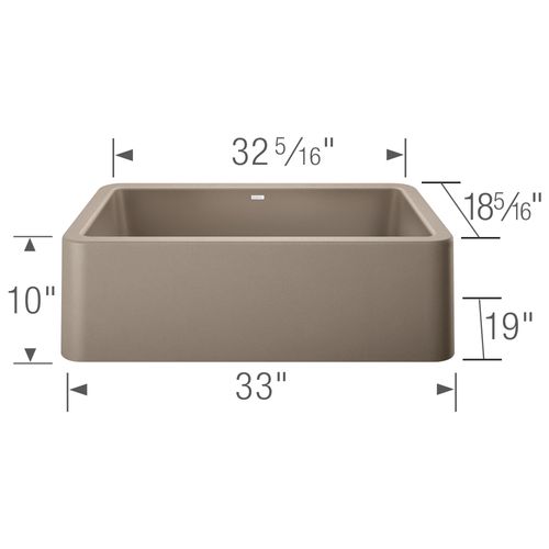 Main product image of Ikon SILGRANIT 33" Single Bowl Apron-Front Farmhouse Sink - Truffle, 401988