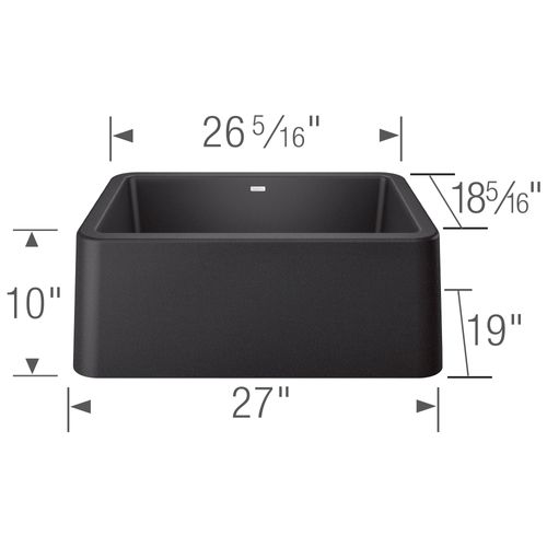 Main product image of Ikon SILGRANIT 27" Single Bowl Apron-Front Farmhouse Sink - Anthracite, 402311