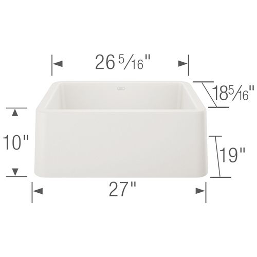Main product image of Ikon SILGRANIT 27" Single Bowl Apron-Front Farmhouse Sink - White, 402313