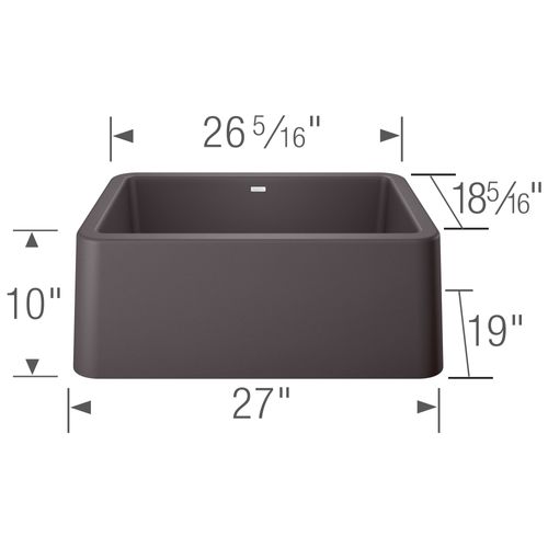 Main product image of Ikon SILGRANIT 27" Single Bowl Apron-Front Farmhouse Sink - Cinder, 402315