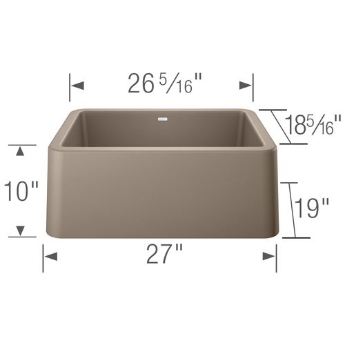 Main product image of Ikon SILGRANIT 27" Single Bowl Apron-Front Farmhouse Sink - Truffle, 402318