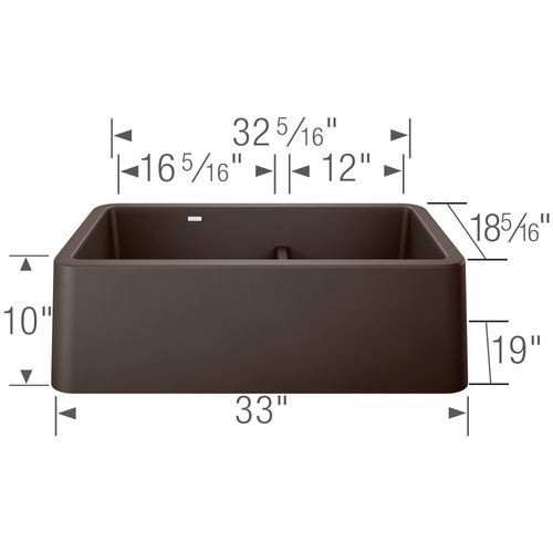 Main product image of Ikon SILGRANIT 33" Double Bowl Apron-Front Farmhouse Sink with Low Divide - Café, 402323