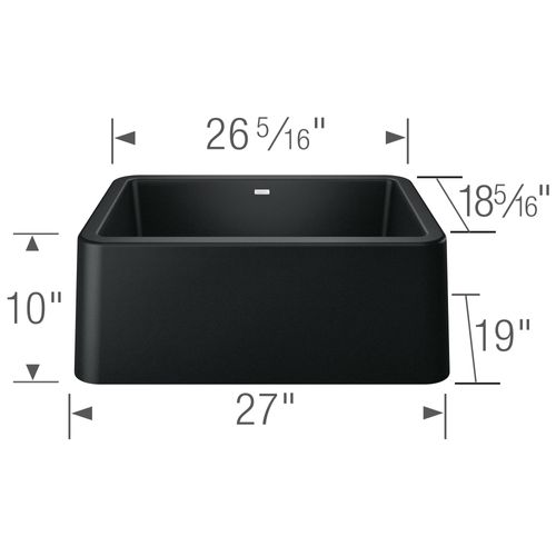Main product image of Ikon SILGRANIT 27" Single Bowl Apron-Front Farmhouse Sink - Coal Black, 402531
