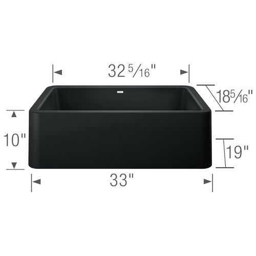 Main product image of Ikon SILGRANIT 33" Single Bowl Apron-Front Farmhouse Sink - Coal Black, 402575