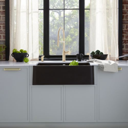Main product image of Ikon SILGRANIT 33" Single Bowl Apron-Front Farmhouse Sink - Coal Black, 402575