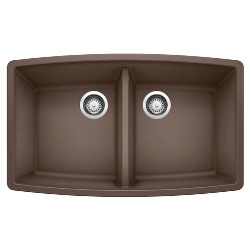 Main product image of Performa 33" x 20" Equal Double Bowl Kitchen Sink (Cafe Brown)