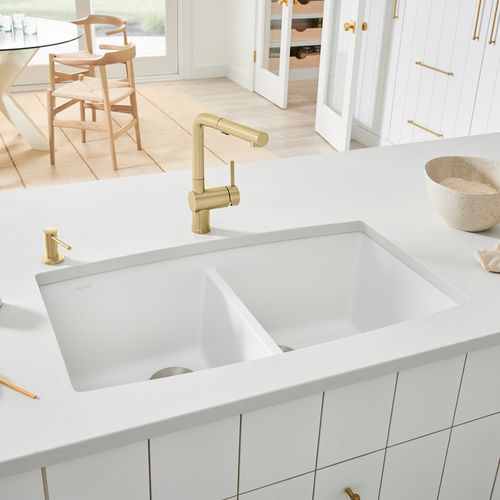 Main product image of Performa SILGRANIT 33" 50/50 Double Bowl Undermount Kitchen Sink - White, 440071