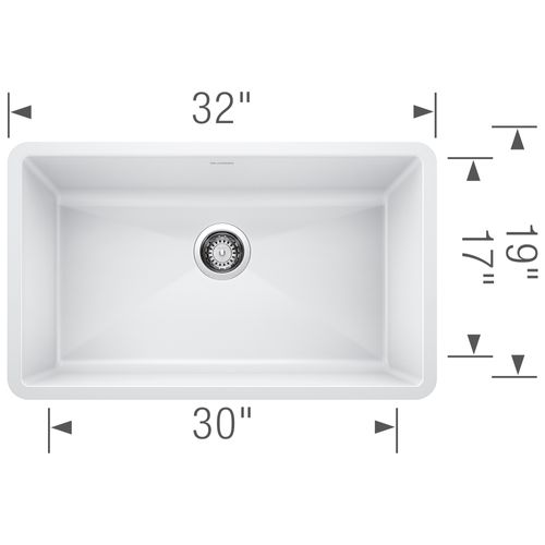 Main product image of Precis SILGRANIT 32" Super Single Undermount Kitchen Sink (White)