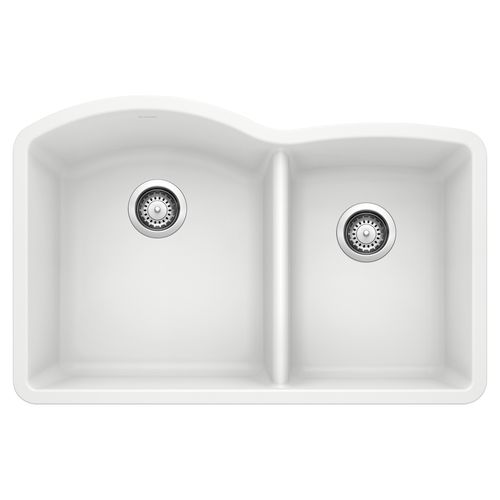 Main product image of Diamond SILGRANIT 32" 60/40 Double Bowl Undermount Kitchen Sink - White, 440180