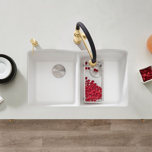 Main product image of Diamond SILGRANIT 32" 50/50 Double Bowl Undermount Kitchen Sink - White, 440185