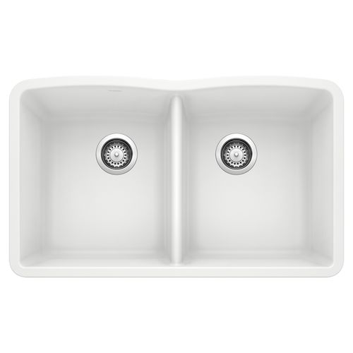 Main product image of Diamond SILGRANIT 32" 50/50 Double Bowl Undermount Kitchen Sink - White, 440185